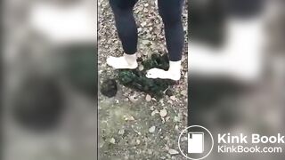 Girl Barefoot in Horse Shit