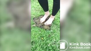 Girl Barefoot in Horse Shit 2