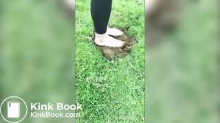 Girl Barefoot in Horse Shit 2