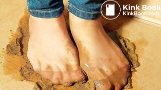 Brown pantyhose asian very mad