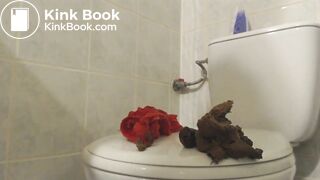 Gorgeous girl cant make the toilet