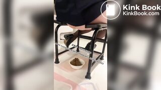 Beautiful girl poops in the toilet 15