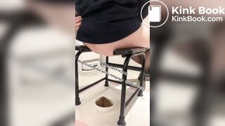 Beautiful girl poops in the toilet 15