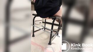 Beautiful girl poops in the toilet 15