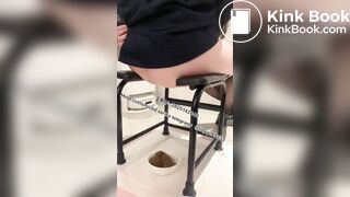 Beautiful girl poops in the toilet 15