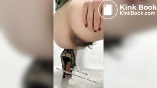 Beautiful girl poops in the toilet 18