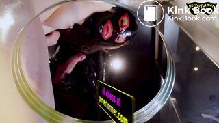 Scat Couple Has Fun on the Glass Toilet Above You