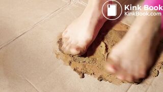 Very Gunky feet Asian in pantyhose dr Scholl's