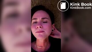 Brunette eating shit from BF