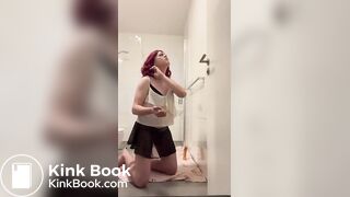 Sissy toilet playing with shit