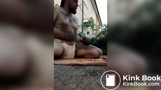 playing with shit outdoors