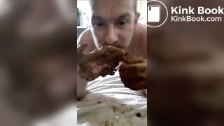 scat playing & eating to straight porn in the zone