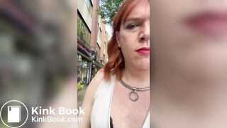 Sissy Dolly eats shit in public