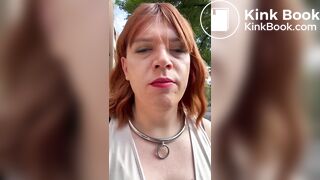 Sissy Dolly eats shit in public