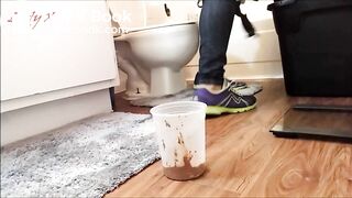 sexy Hispanic woman poops