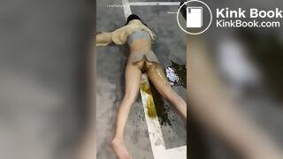 Spewing her bowels out