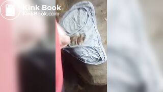 masturbating on abandoned shitty homeless panties