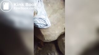 masturbating on abandoned shitty homeless panties