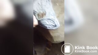 masturbating on abandoned shitty homeless panties