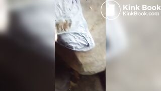 masturbating on abandoned shitty homeless panties
