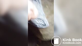 masturbating on abandoned shitty homeless panties
