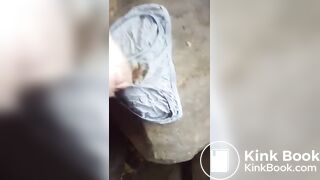 masturbating on abandoned shitty homeless panties