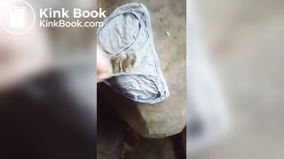 masturbating on abandoned shitty homeless panties