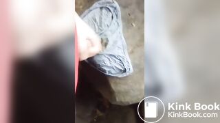 masturbating on abandoned shitty homeless panties