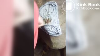 masturbating on abandoned shitty homeless panties