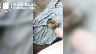 masturbating on abandoned shitty homeless panties