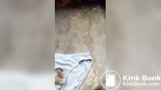 masturbating on abandoned shitty homeless panties