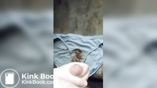 masturbating on abandoned shitty homeless panties