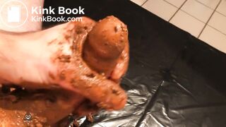 gay scat dirty hand job and cum