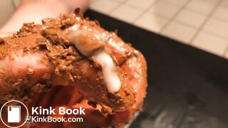 gay scat dirty hand job and cum