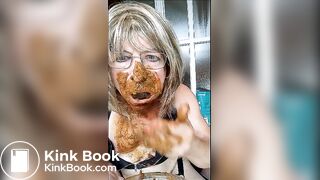Eating shit - covered in shit