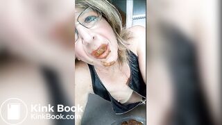 Eating shit - covered in shit