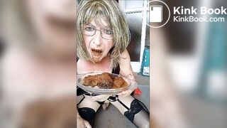Eating shit - covered in shit