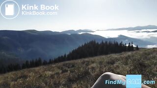 Mountain Climber's Solo Adventure: A Public Display of Pleasure