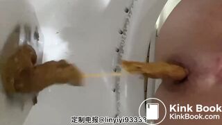 Beautiful girl poops in the toilet 19