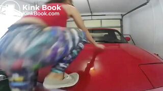 Milf Takes a Large Dump on Car Hood