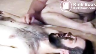 bear in jeans eats shit