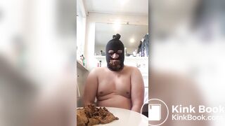 chubby guy does poppers and eats shit and cums