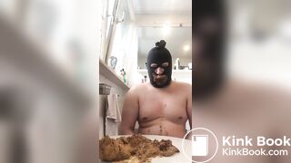 chubby guy does poppers and eats shit and cums