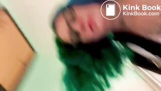 Tatted Milf Shits In Public Bathroom