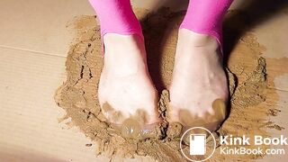 sexy asian very shitty nylon socks slowmotion