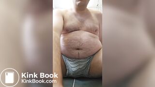 Fat pig shits in boxers and smears