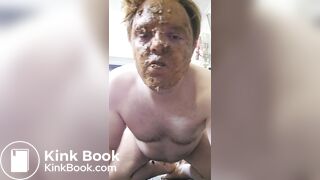 Fat pig shits in boxers and smears