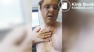 Fat pig shits in boxers and smears