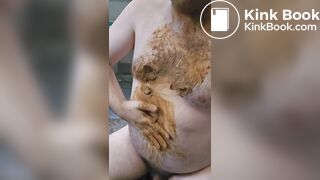 Fat pig shits in boxers and smears