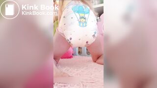 girl loves pooping her diapers - compilation